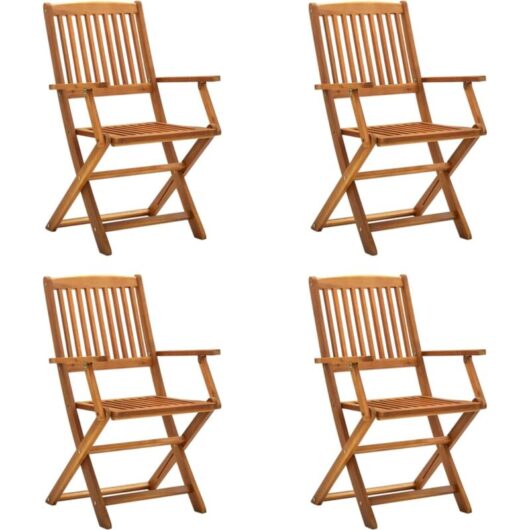 Vidaxl - Folding Outdoor Chairs 4 pcs Solid Acacia Wood