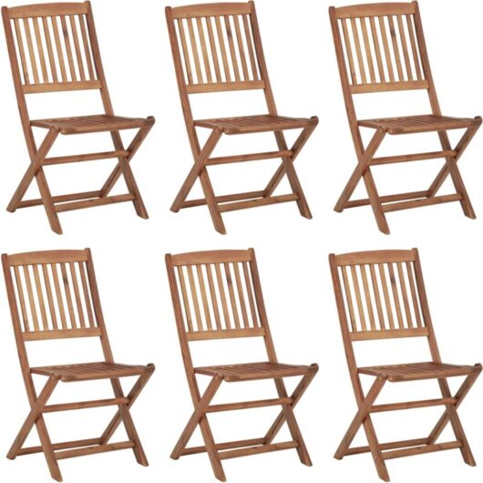 Vidaxl - Folding Outdoor Chairs 6 pcs Solid Acacia Wood