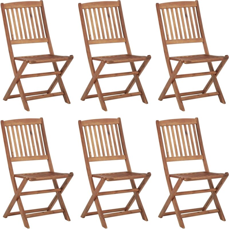 Vidaxl - Folding Outdoor Chairs 6 pcs Solid Acacia Wood