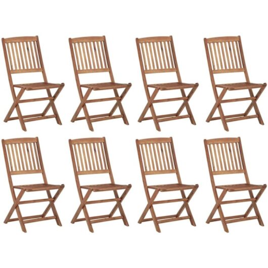 Vidaxl - Folding Outdoor Chairs 8 pcs Solid Acacia Wood