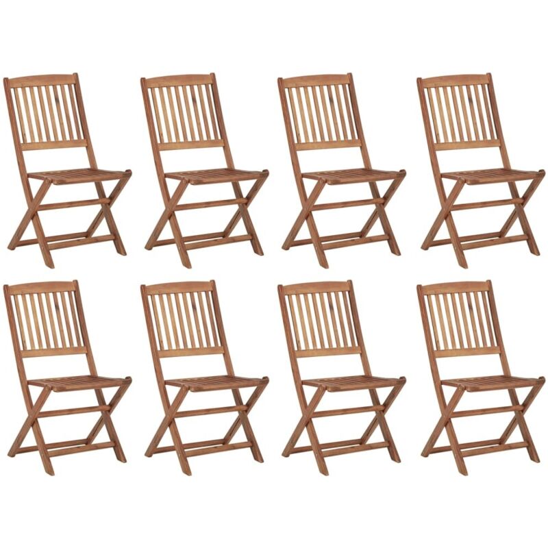 Vidaxl - Folding Outdoor Chairs 8 pcs Solid Acacia Wood