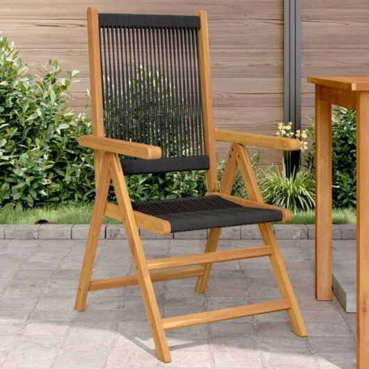 Vidaxl - Garden Chairs 2 pcs Black Solid Wood Acacia and Polypropylene