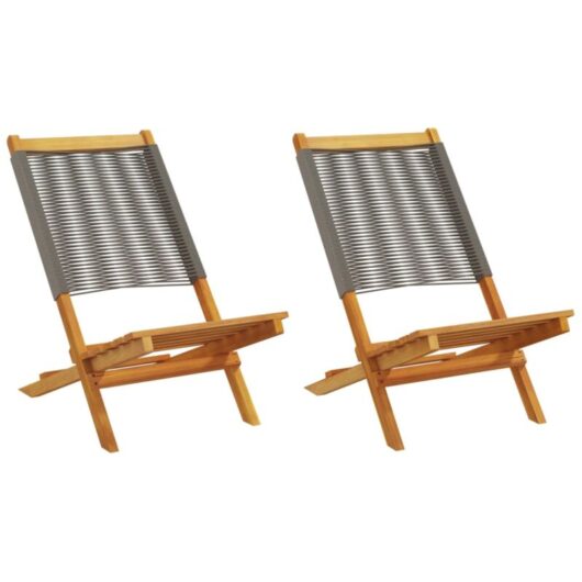 Vidaxl - Garden Chairs 2 pcs Grey Solid Wood Acacia and Polypropylene