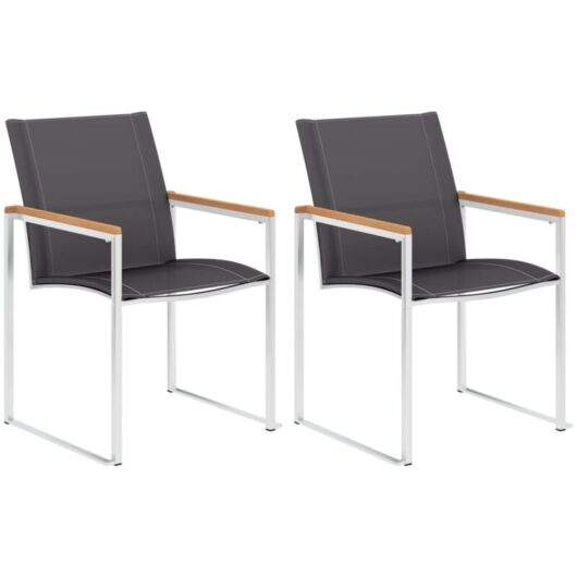 Vidaxl - Garden Chairs 2 pcs Textilene and Stainless Steel Grey
