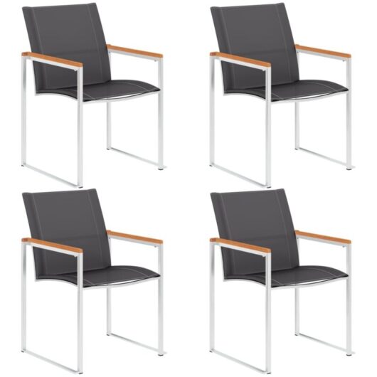 Vidaxl - Garden Chairs 4 pcs Textilene and Stainless Steel Grey