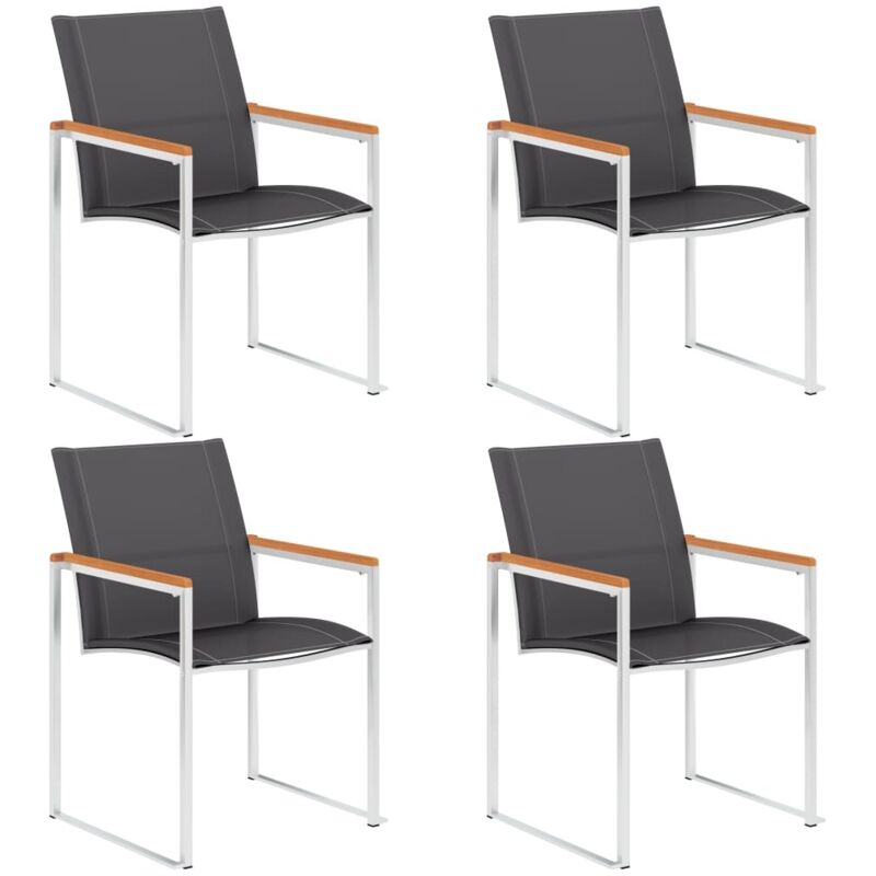 Vidaxl - Garden Chairs 4 pcs Textilene and Stainless Steel Grey