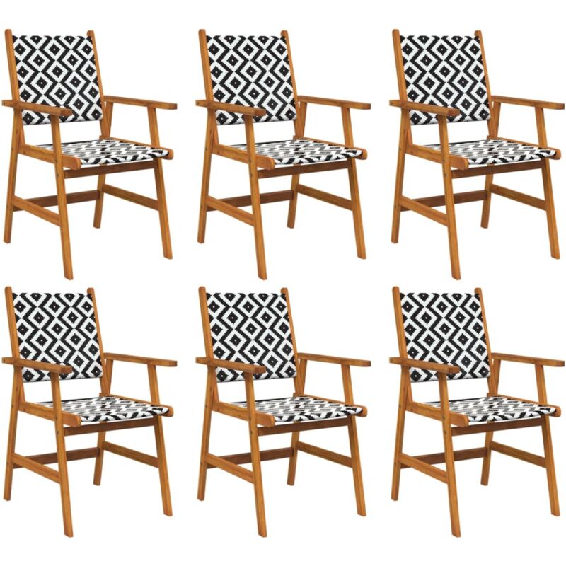 Vidaxl - Garden Chairs 6 pcs Solid Acacia Wood
