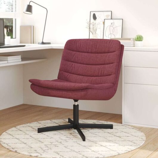 Vidaxl - Swivel Chair Wine red 63 x 75 x 76 cm Fabric
