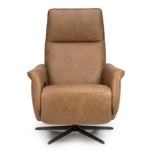 Vistara Leather Swivel Recliner Chair in Brown