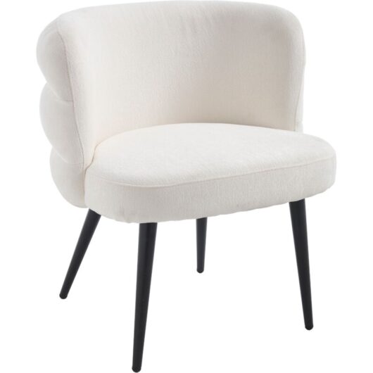 Wahson Office Chairs - Armchair in Chenille Upholstered Modern Occasional Vanity Chair with Comfty Backrest for Bedroom Living Room Makeup, Beige,