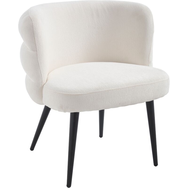 Wahson Office Chairs - Armchair in Chenille Upholstered Modern Occasional Vanity Chair with Comfty Backrest for Bedroom Living Room Makeup, Beige,
