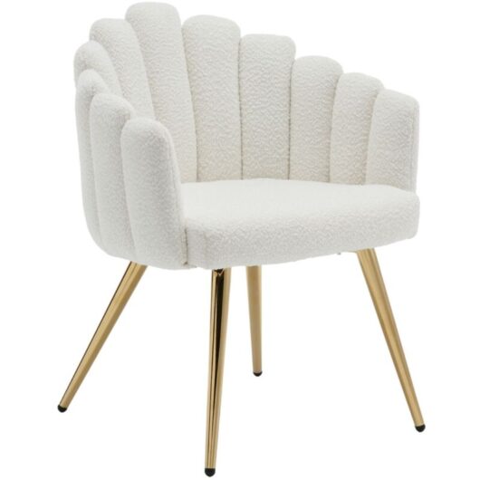 Wahson Office Chairs - Armchair in Faux Fur Upholstered Occasional Chair with Designed Backrest Modern Comfty Accent Chair for Bedroom Living Room,