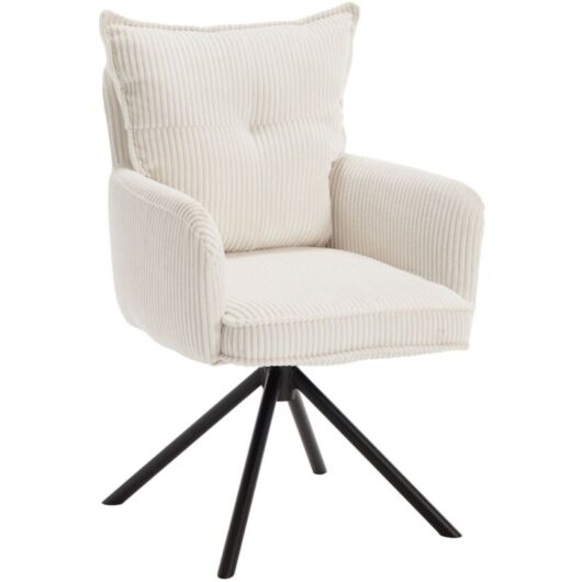 Wahson Office Chairs - Office Chair in Fabric Thick Padded Modern Comfy Swivel Desk Chair with High Backrest for Home Office, White, Wahson